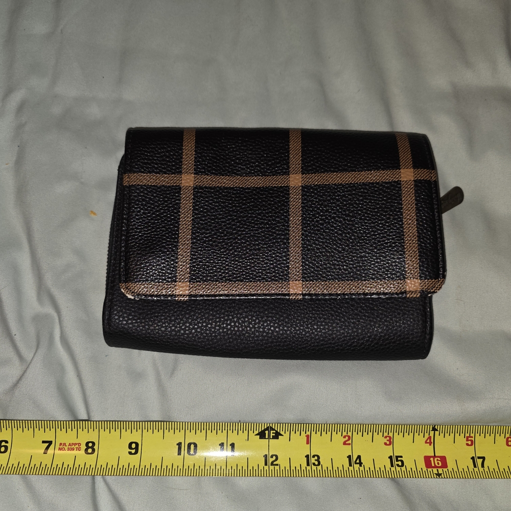 Black and Tan Checkered Wallet